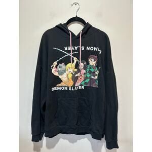 Demon Slayer black hoodie size XXXL (adult XL actual fit?) front graphic anime